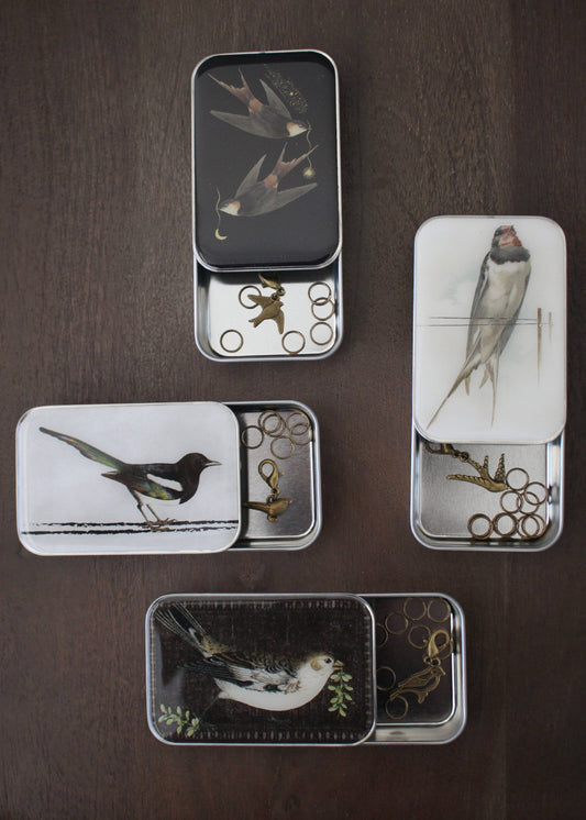 Swallow Knitting Notions Tin With Stitch Markers