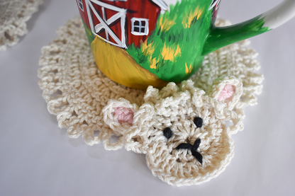 Sheep coaster pattern, great for barn decor.