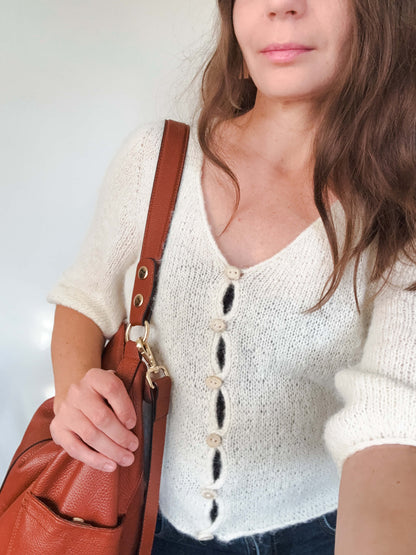 Cloud cardigan knitting pattern outfit.