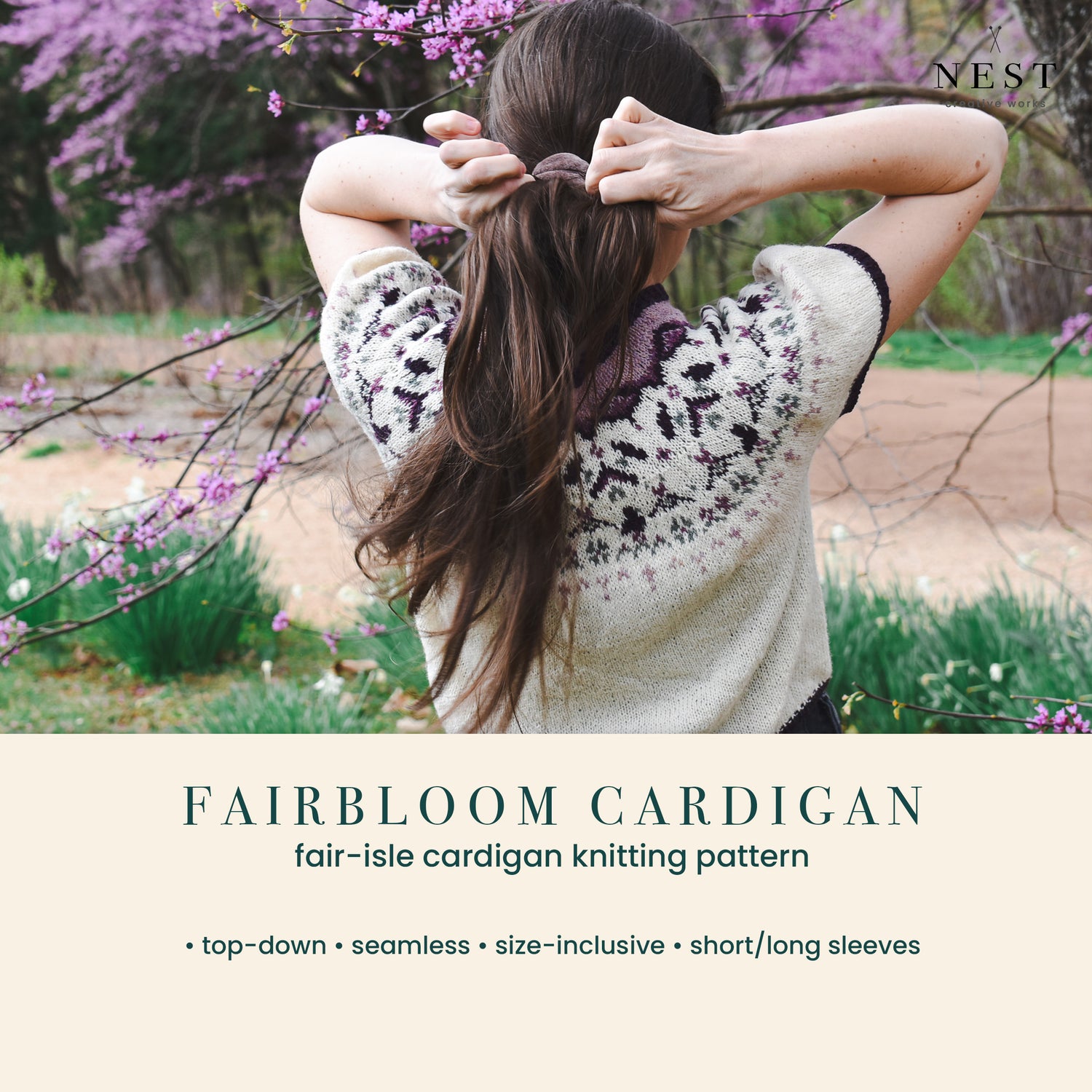 Fairbloom fair isle cardigan knitting pattern.