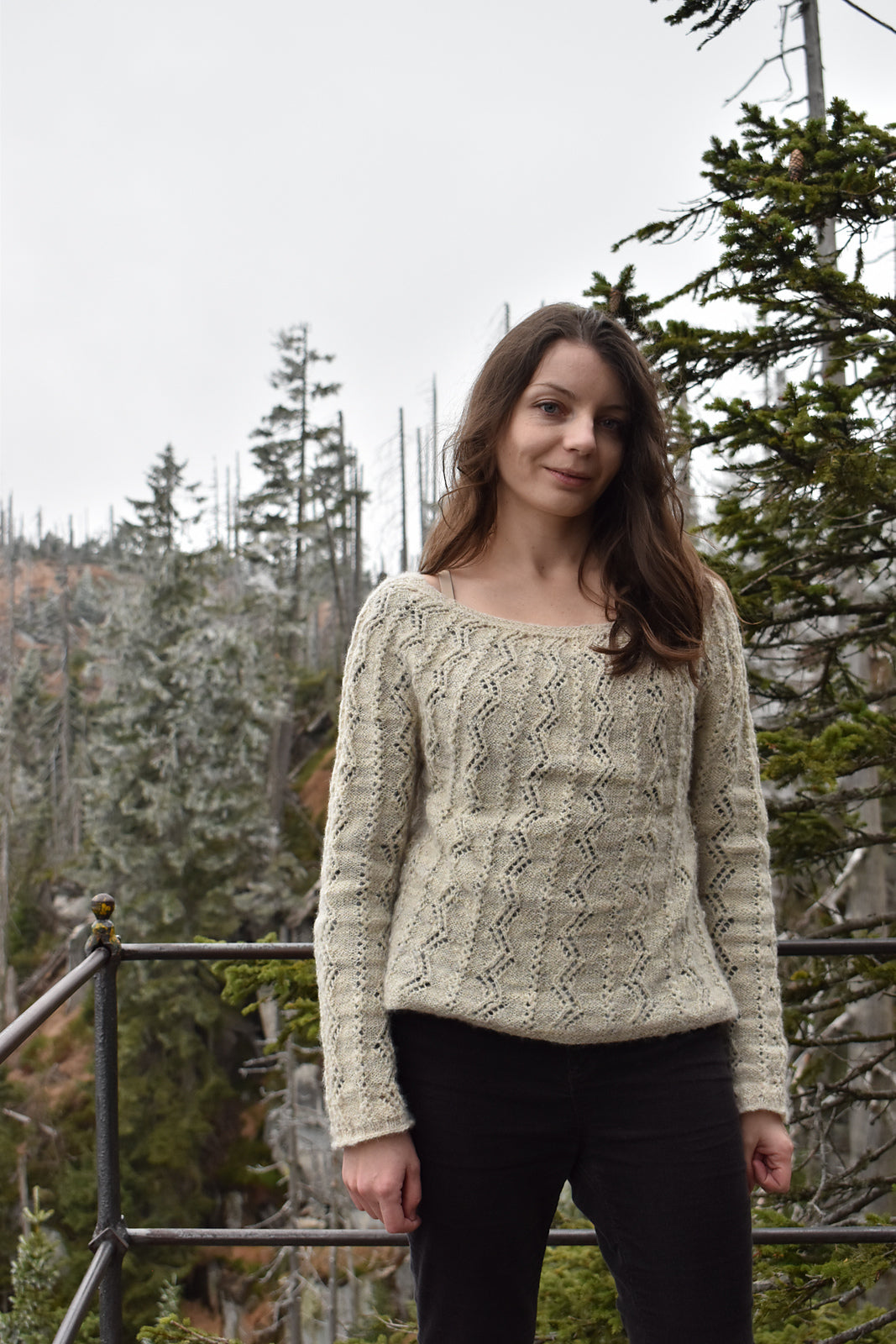 An image showing Katerina Rieckel, the owner and knitwear designer behind Nest Creative Works.