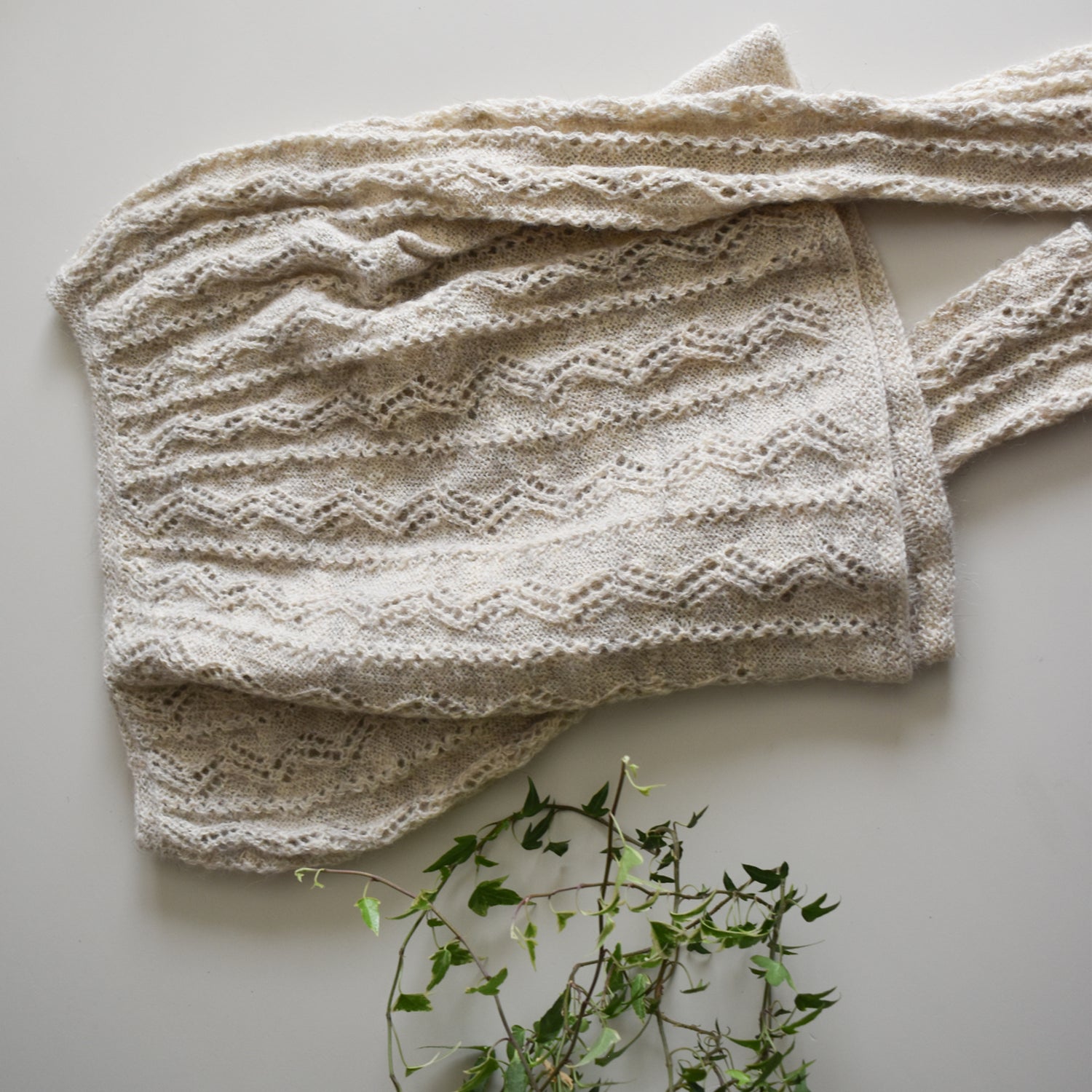 Lace yoke sweater knitting pattern made with Shetland wool.