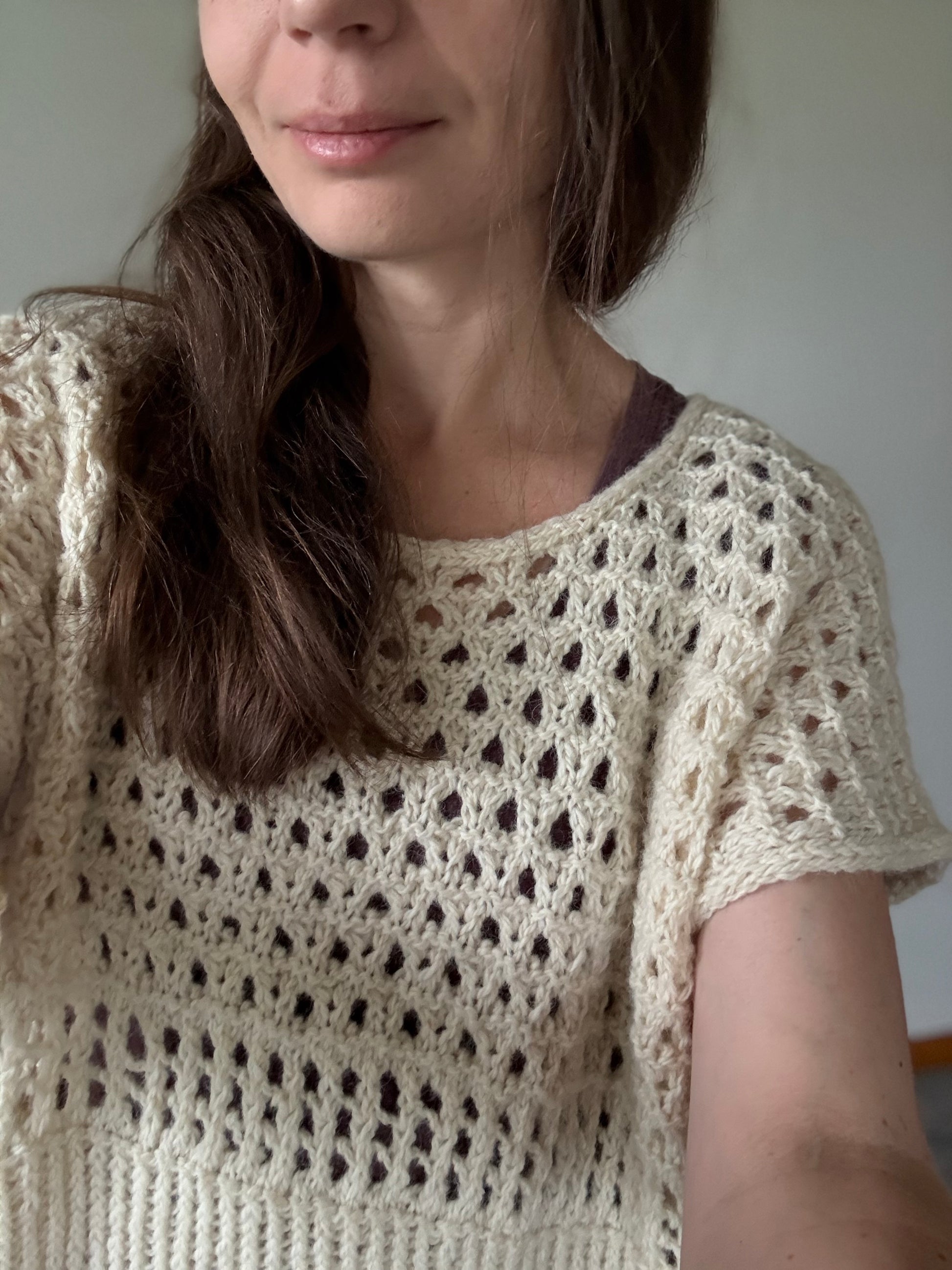 Knitting pattern for a coastal style top.