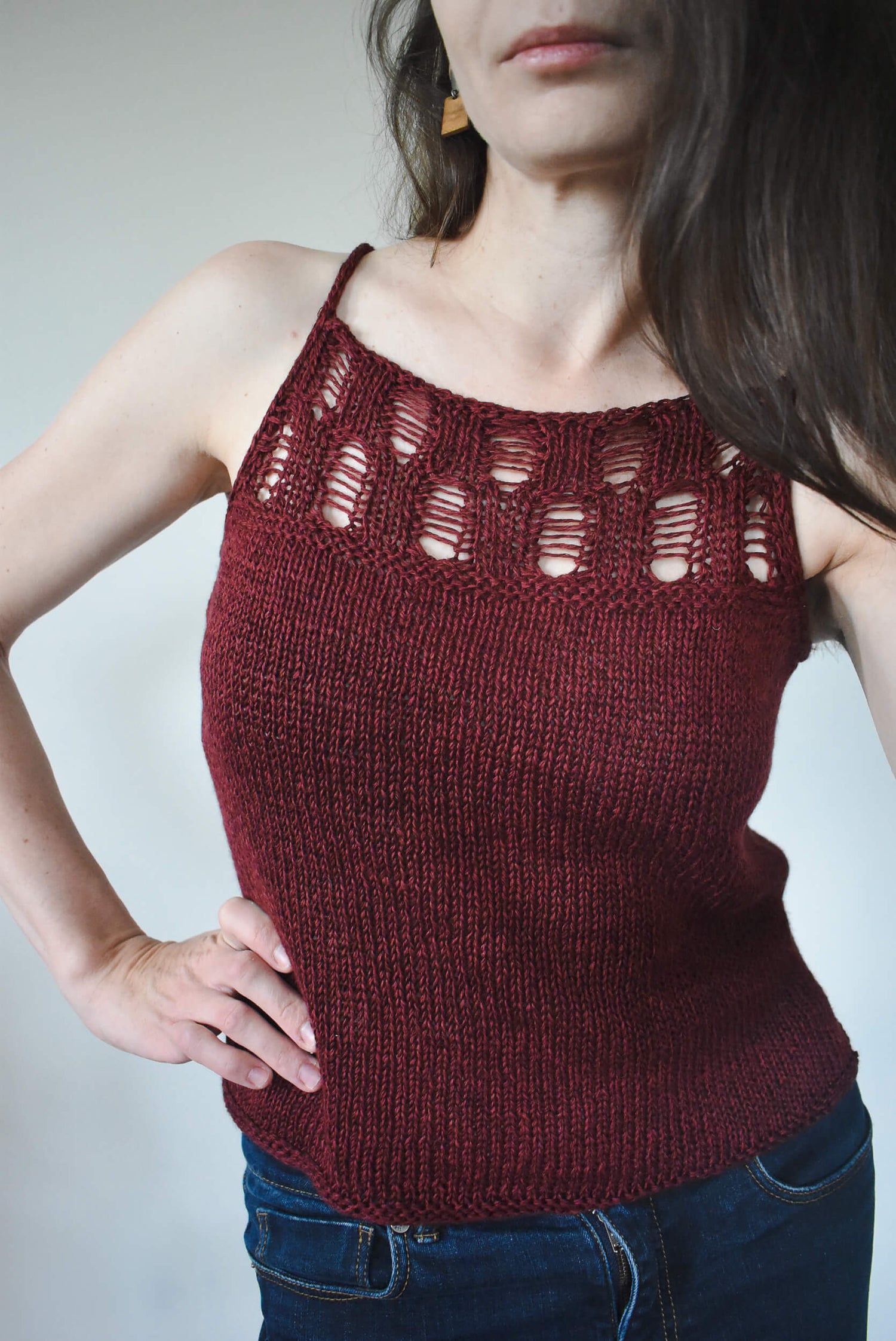 Image showing the Rift Top knitting pattern.