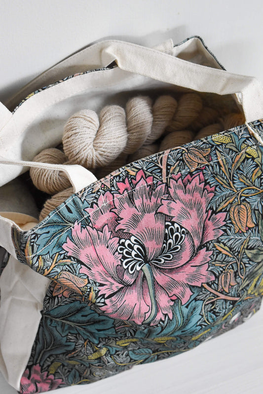 Morris Pink Honeysuckle Canvas Project Bag.