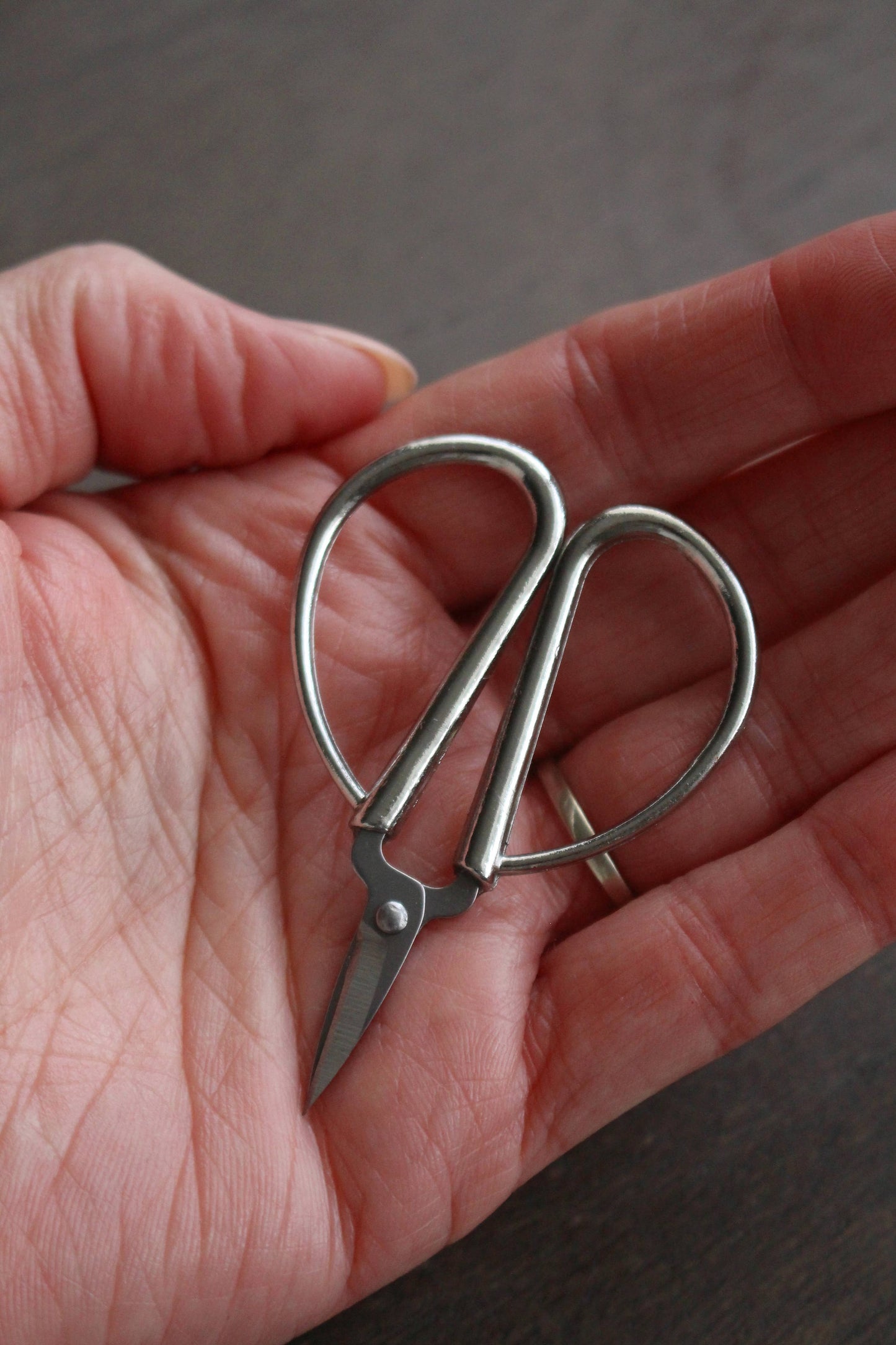 Silver mini yarn snips.