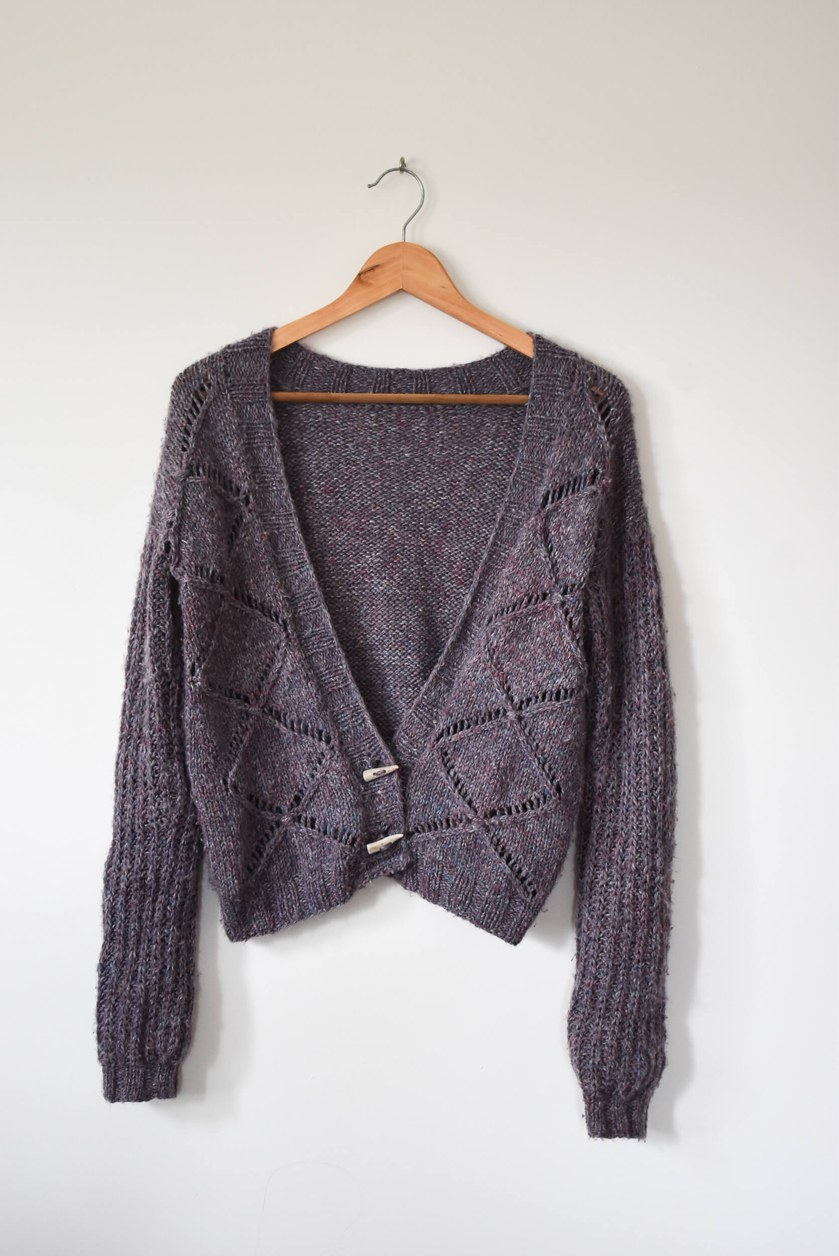 Textured cardigan knitting pattern.