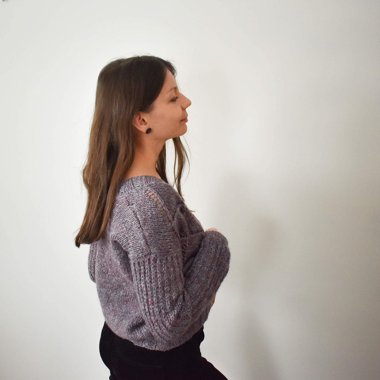 Woman wearing the Vres Cardigan.