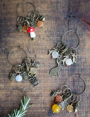 Forest stitch markers with owls, bunnies, mushrooms and more.