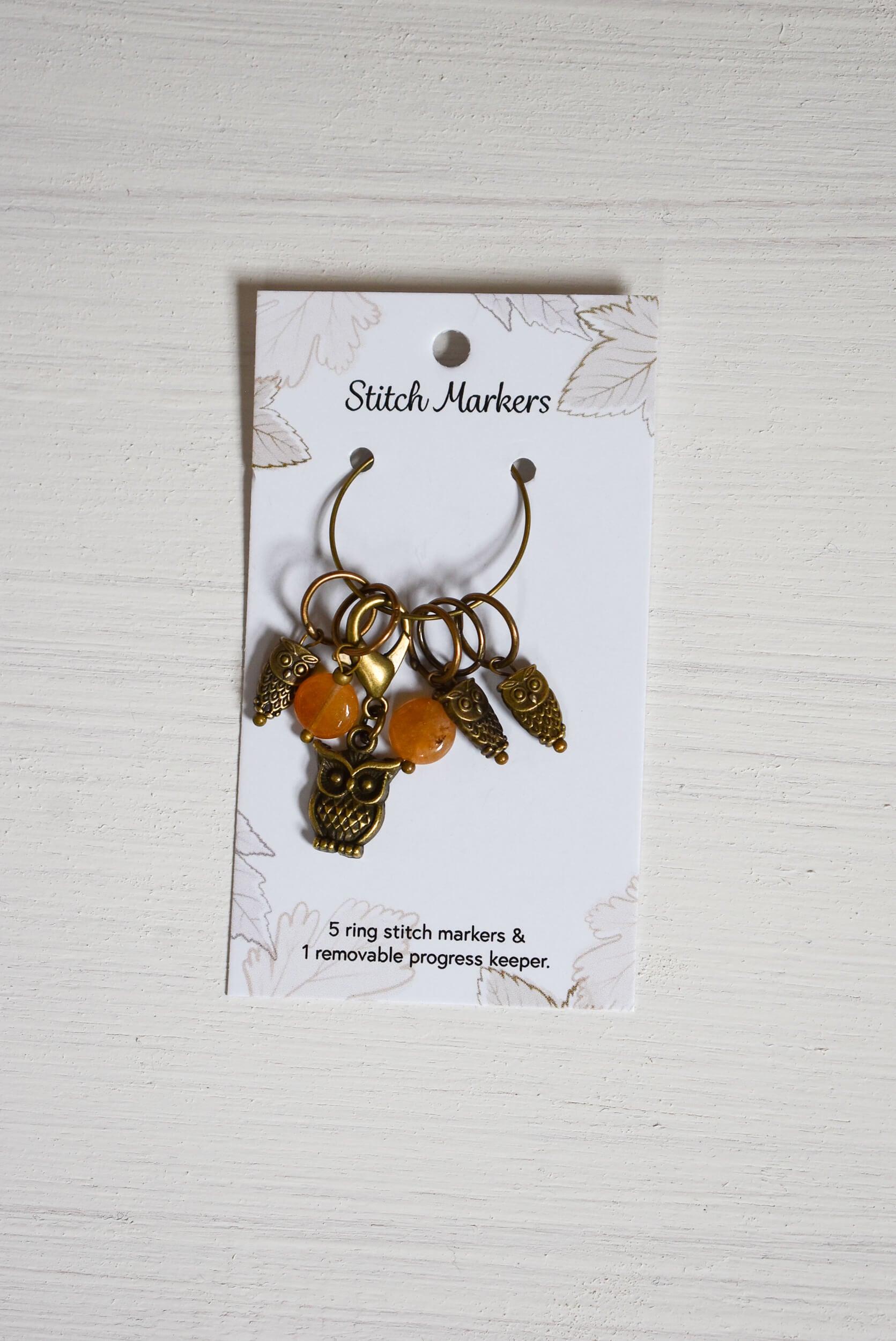 Set of stitch markers with owls.